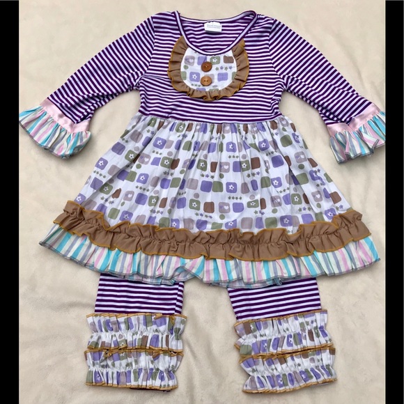 Other - NWT Olive + Grape Striped Boutique Patchwork